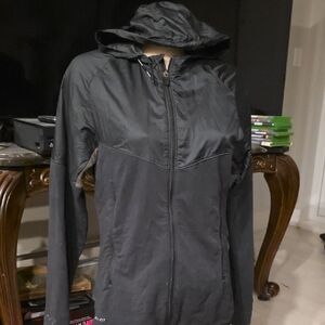 Mens Nike Running Black Hooded Jacket Size S DRI FIT